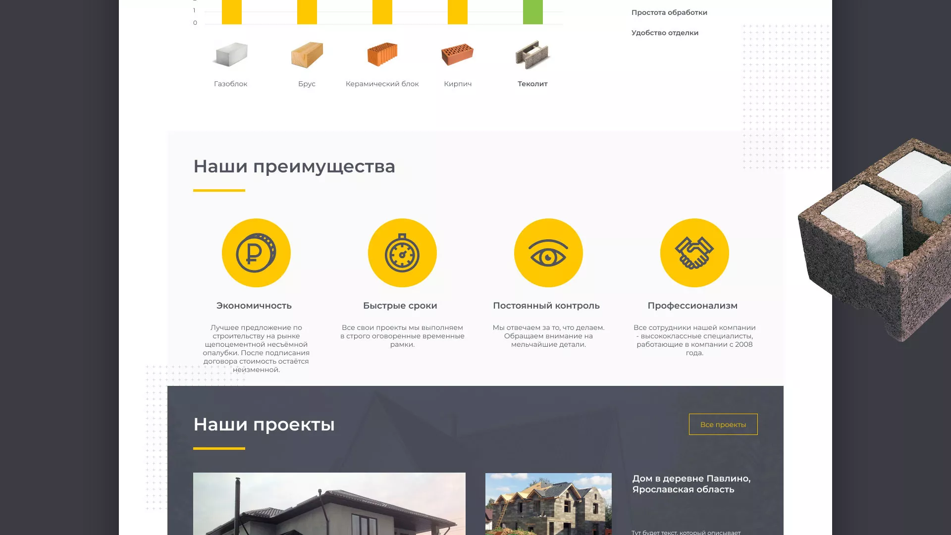 Создание сайта для строительной компании «ЭКОДОМ» в Черемхово